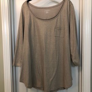 Lane Bryant gold shimmer shirt